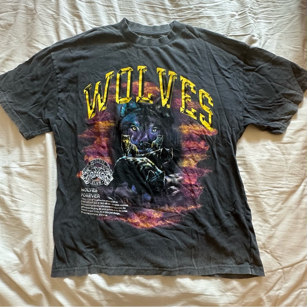 Darc Sport WOLVES Oversized Tee - Charcoal Gray - Medium